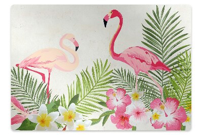 Tapete para cadeira de escritório Dois flamingos