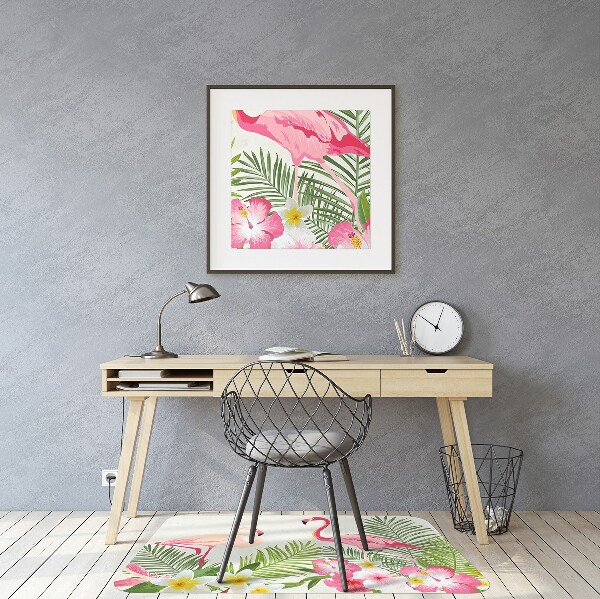 Tapete para cadeira de escritório Dois flamingos