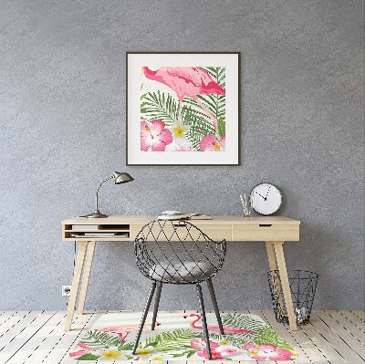 Tapete para cadeira de escritório Dois flamingos