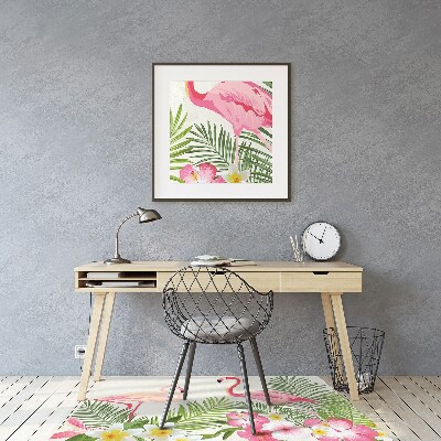 Tapete para cadeira de escritório Dois flamingos