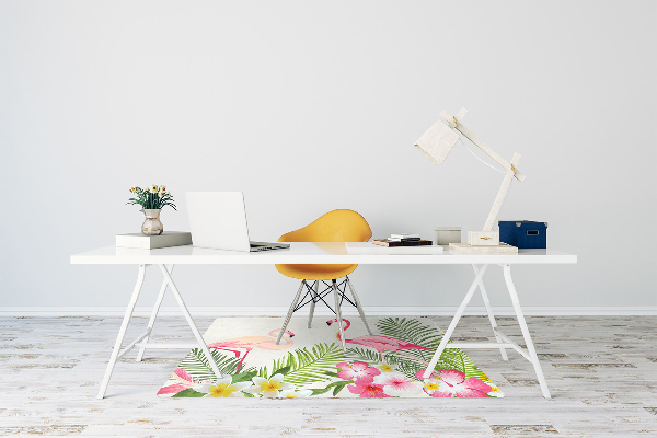 Tapete para cadeira de escritório Dois flamingos