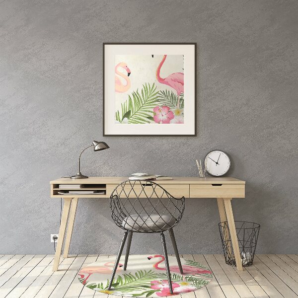 Tapete para cadeira de escritório Dois flamingos