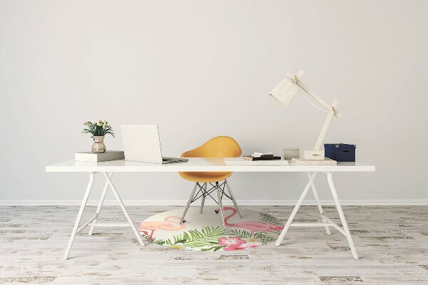 Tapete para cadeira de escritório Dois flamingos