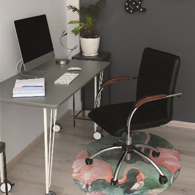 Tapete para cadeira de escritório Flamingos pintados