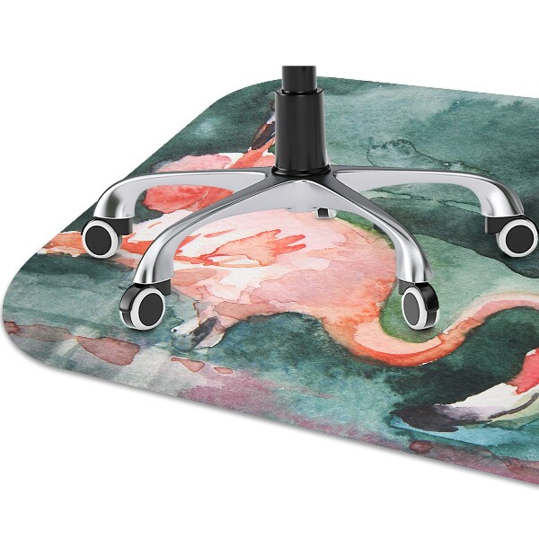 Tapete para cadeira de escritório Flamingos pintados