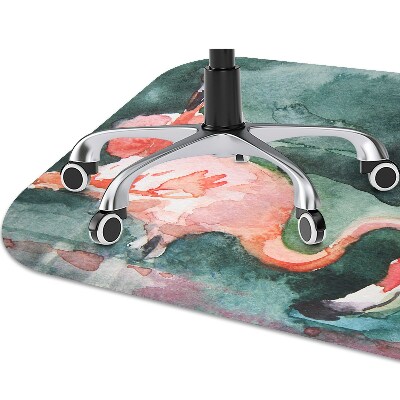 Tapete para cadeira de escritório Flamingos pintados