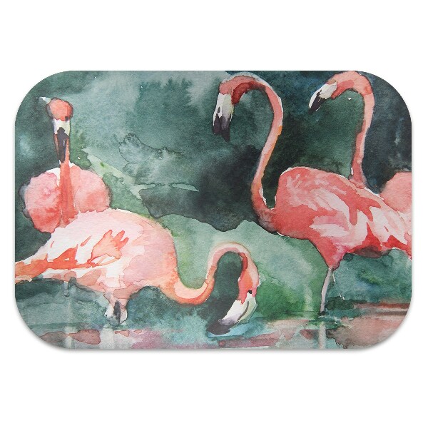 Tapete para cadeira de escritório Flamingos pintados