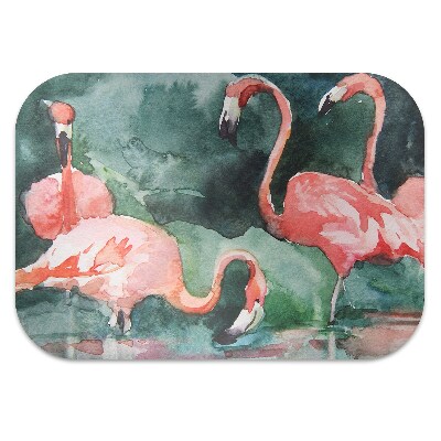 Tapete para cadeira de escritório Flamingos pintados