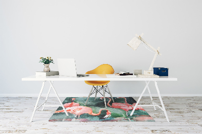 Tapete para cadeira de escritório Flamingos pintados