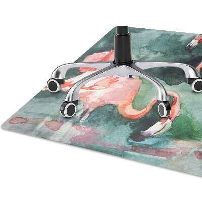 Tapete para cadeira de escritório Flamingos pintados