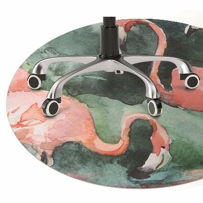 Tapete para cadeira de escritório Flamingos pintados