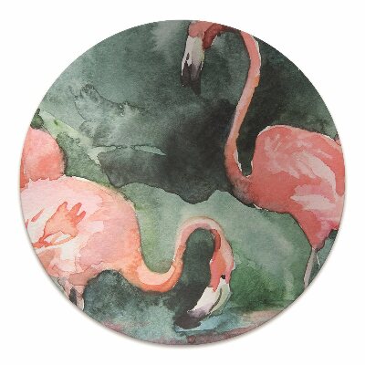Tapete para cadeira de escritório Flamingos pintados