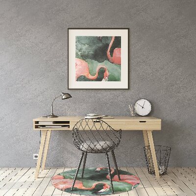 Tapete para cadeira de escritório Flamingos pintados