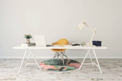 Tapete para cadeira de escritório Flamingos pintados