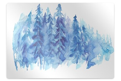 Tapete para escritório Floresta de inverno em aquarela