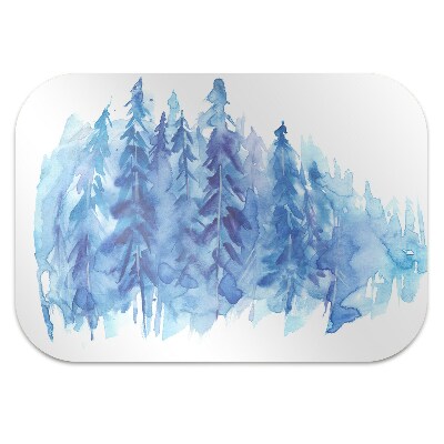 Tapete para escritório Floresta de inverno em aquarela