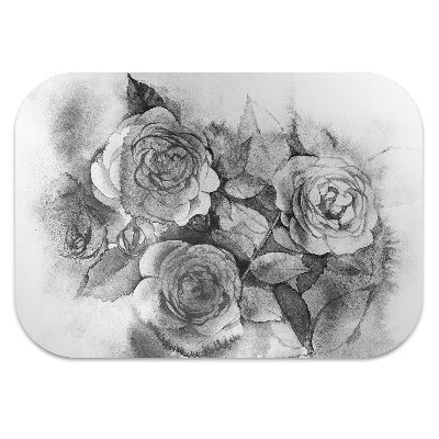 Tapete para escritório Rosas pretas e brancas
