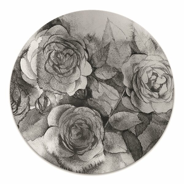 Tapete para escritório Rosas pretas e brancas