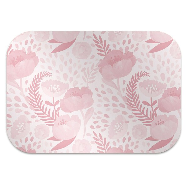 Tapete para cadeira de escritório papoulas cor de rosa