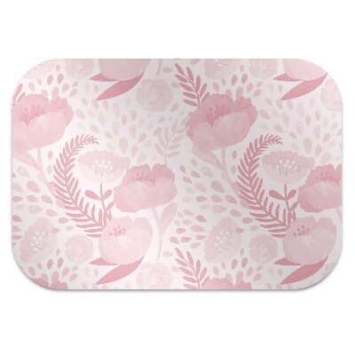 Tapete para cadeira de escritório papoulas cor de rosa