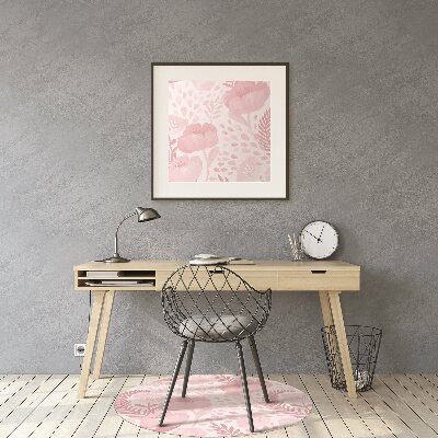Tapete para cadeira de escritório papoulas cor de rosa