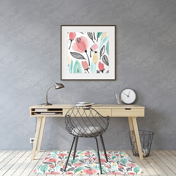 Tapete para escritório flores vermelhas