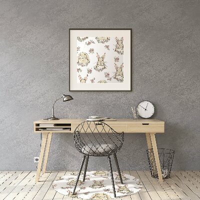 Tapete para cadeira de escritório Coelhos castanhos claros