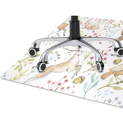 Tapete para cadeira de escritório Animais da floresta