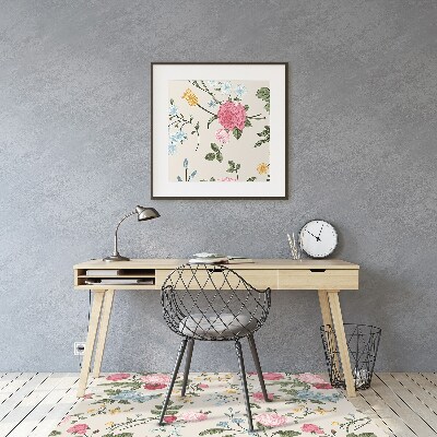 Tapete para escritório Flores coloridas