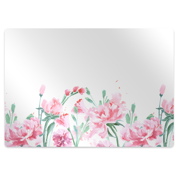 Tapete para cadeira de escritório flores cor de rosa