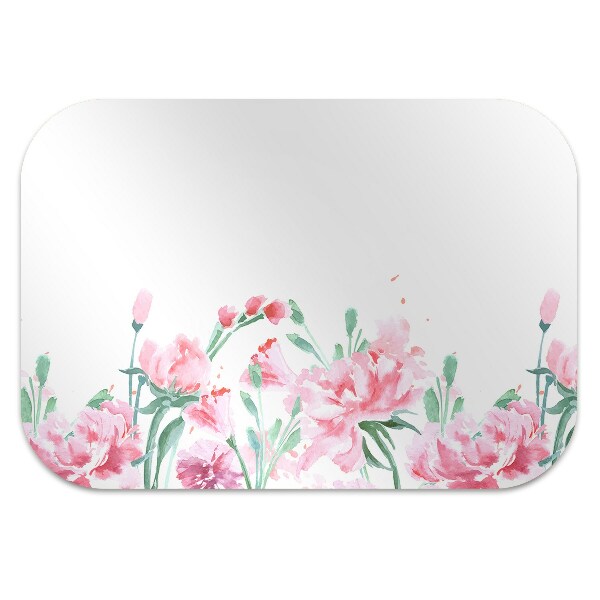 Tapete para cadeira de escritório flores cor de rosa