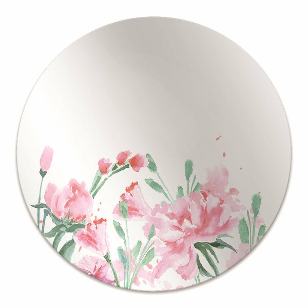 Tapete para cadeira de escritório flores cor de rosa
