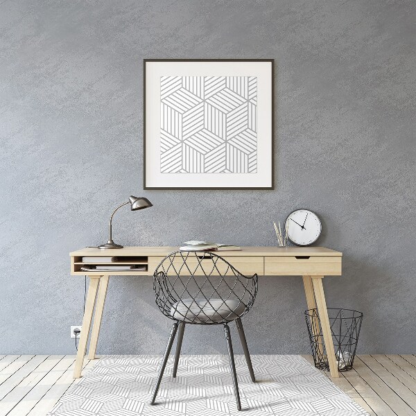 Tapete para cadeira de escritório Padrão de cubo 3D