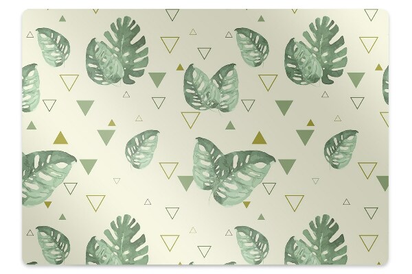 Tapete para cadeira de escritório Monstera e triângulos