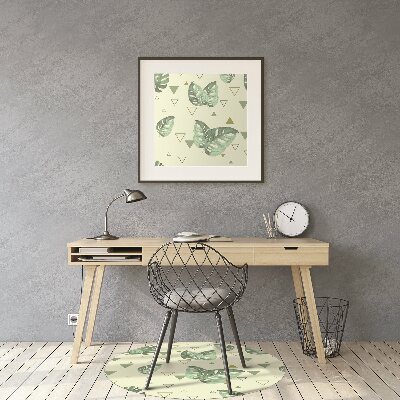 Tapete para cadeira de escritório Monstera e triângulos