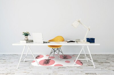Tapete para cadeira de escritório Abacaxi rosa