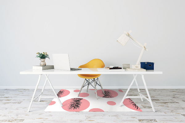 Tapete para cadeira de escritório Abacaxi rosa