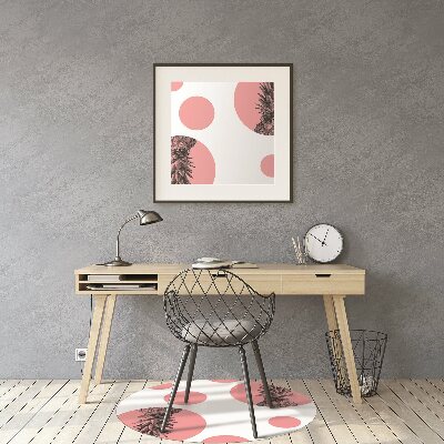 Tapete para cadeira de escritório Abacaxi rosa