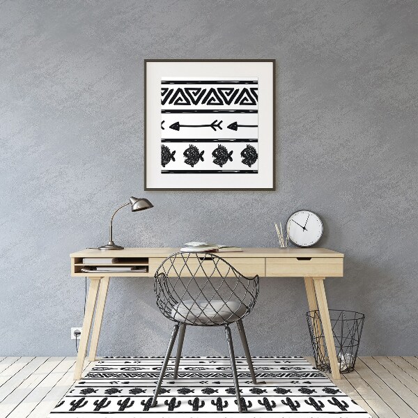 Tapete escritório Boho preto e branco