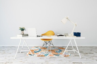 Tapete para cadeira de escritório papoulas pintadas