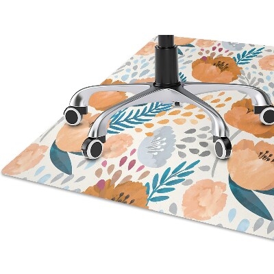 Tapete para cadeira de escritório papoulas pintadas
