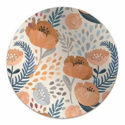 Tapete para cadeira de escritório papoulas pintadas