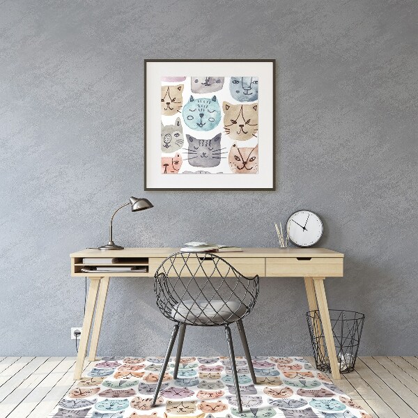 Tapete escritório Gatos em aquarela