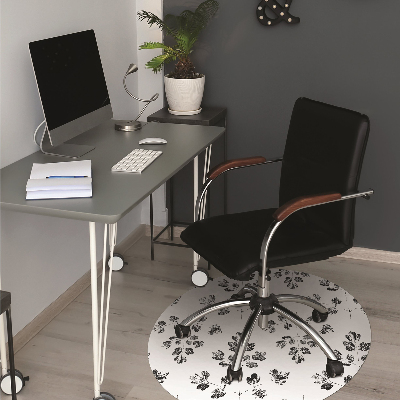 Tapete para cadeira de escritório Padrão preto e branco
