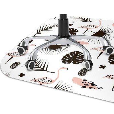 Tapete para escritório Folhas e flamingos