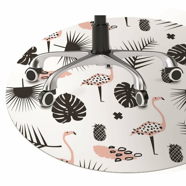 Tapete para escritório Folhas e flamingos