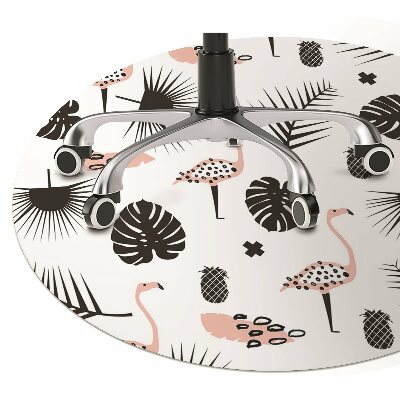 Tapete para escritório Folhas e flamingos