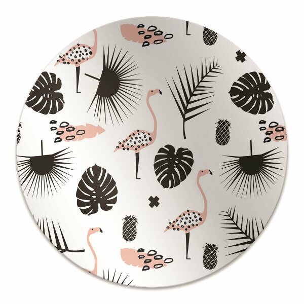 Tapete para escritório Folhas e flamingos