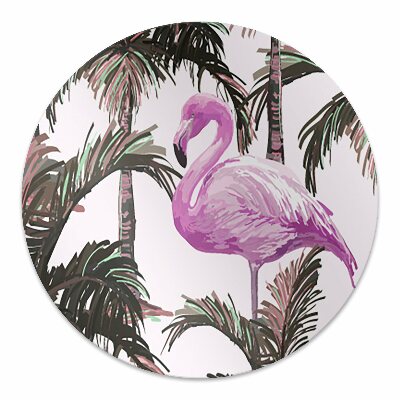 Tapete para escritório Flamingos nas palmeiras