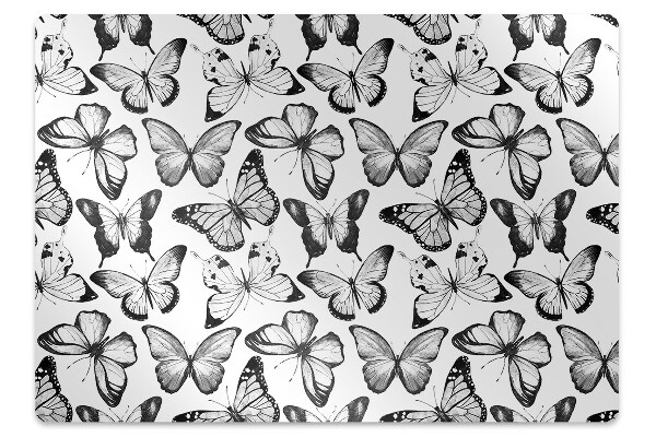 Tapete escritório Borboleta preta e branca